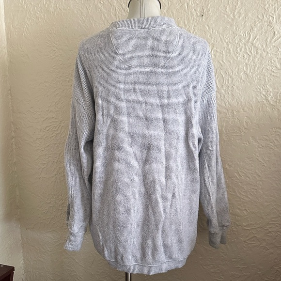 Aerie Getaway Waffle Sweatshirt Sweater NWT Blue Gray Small - Picture 6 of 10